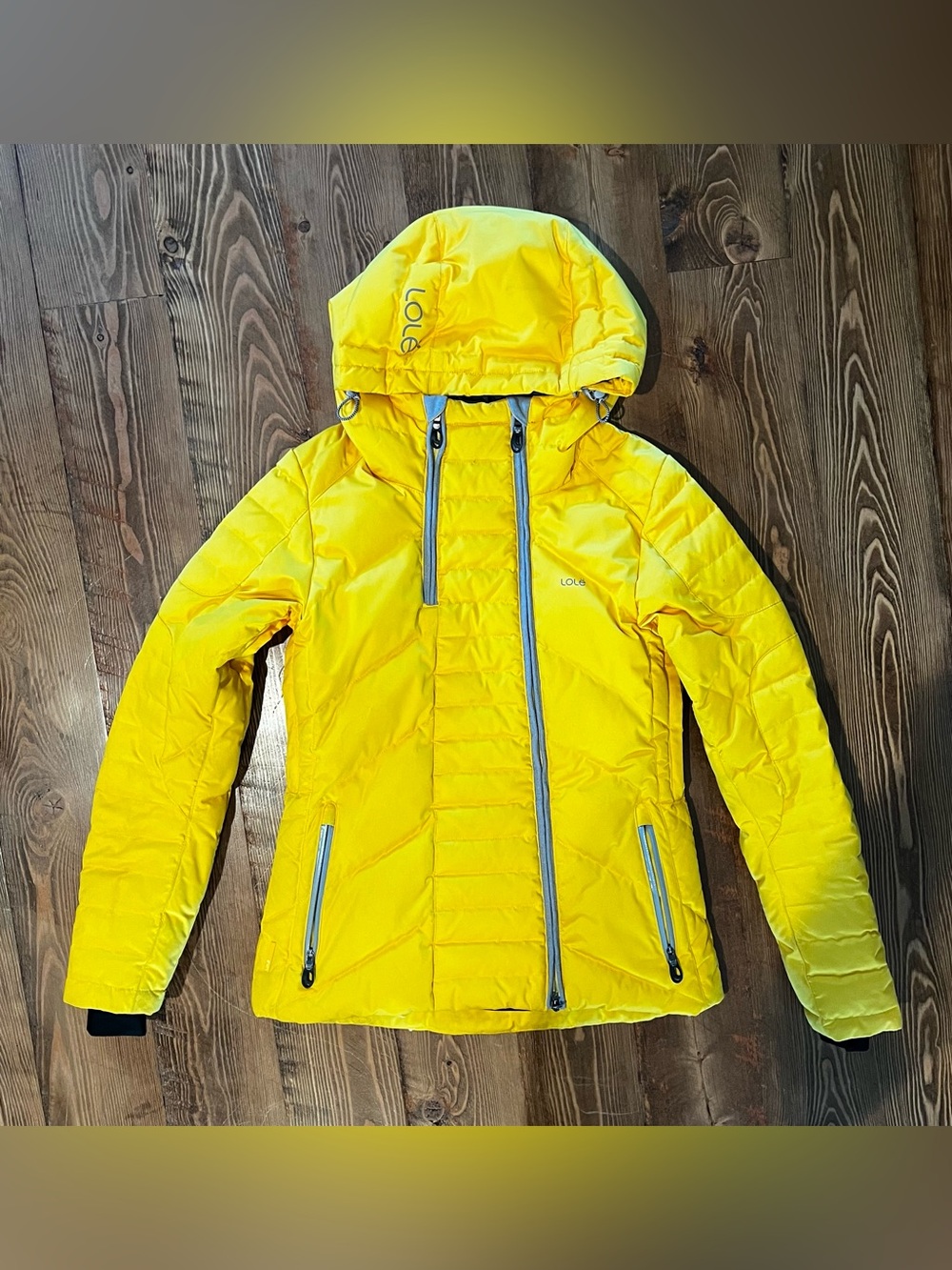 Lole Women's Bright Yellow Hooded Puffer Jacket